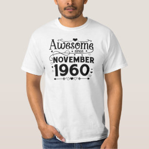 geweldig sinds november 1960 t-shirt