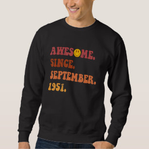 Geweldig sinds september 1951 Retro Groovy 71 jaar Trui