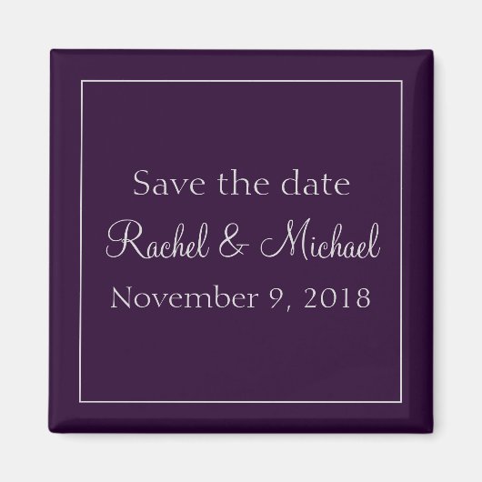 Geweldig sparen de Datum Plum en Silver Magneet (Voorkant)