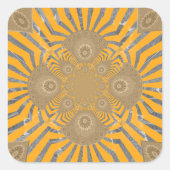 Geweldig, stijlvol, symmetrisch patroonontwerp van vierkante sticker (Voorkant)