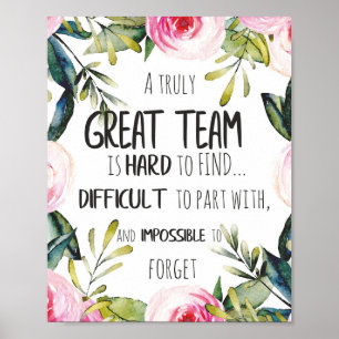 Geweldig team bedankt cadeau Geweldig team citaat Poster
