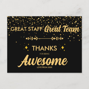 Geweldig Team Geweldig Personeel Bedankt Ansichtka Briefkaart