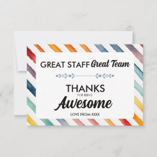 Geweldig Team Geweldig Personeel Dank U Bord Med Bedankkaart