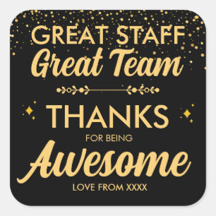Geweldig Team Geweldig Personeel Dank U Vierkante Sticker