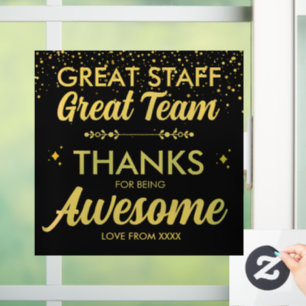 Geweldig Team Geweldige Staf Dank U Bord Medewer Raamsticker