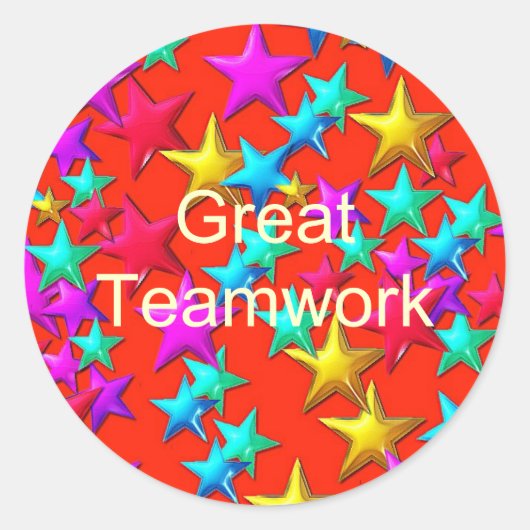 Geweldig teamwork Star Sticker (Voorkant)