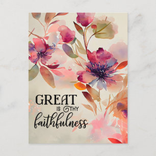 Geweldig: Thy Faithfulness Christelijke Hymn Flora Briefkaart