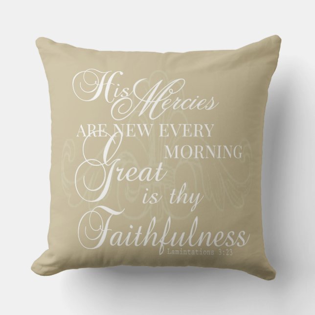 Geweldig: Thy Faithfulness Pillow Kussen (Voorkant)
