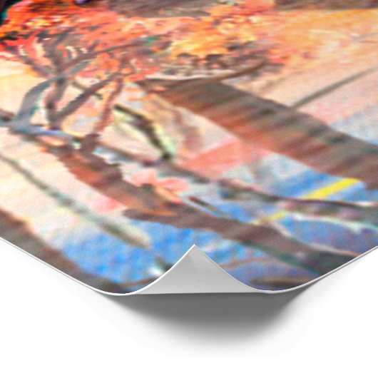 Geweldig uitzicht op zonsondergang, abstracte acht poster (Hoek)