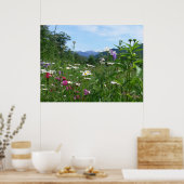 Geweldig uitzicht voor de bloemen poster (Keuken)