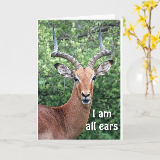 GEWELDIG VAN "COMEDIC DEER" KAART (Gele Bloem)