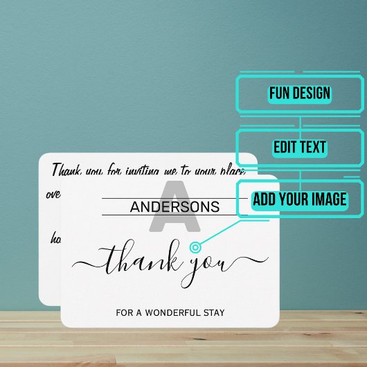 Geweldig verblijf bedankkaart