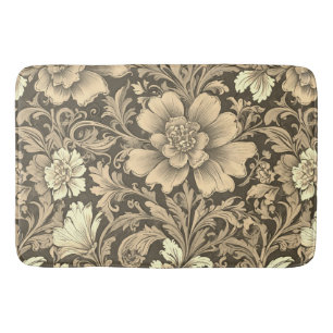 Geweldig vintage sepia bloempatroon badmat