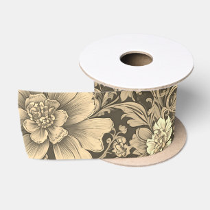 Geweldig vintage sepia bloempatroon  lint