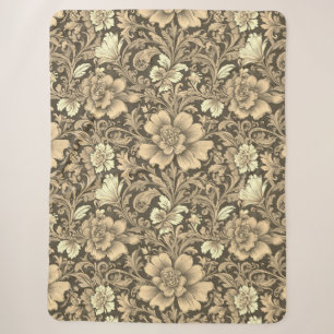 Geweldig vintage sepia bloempatroon sherpa deken