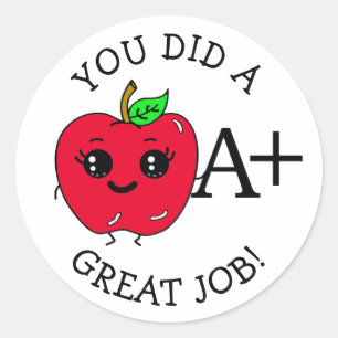 Geweldig werk, A+ leraar en student Ronde Sticker