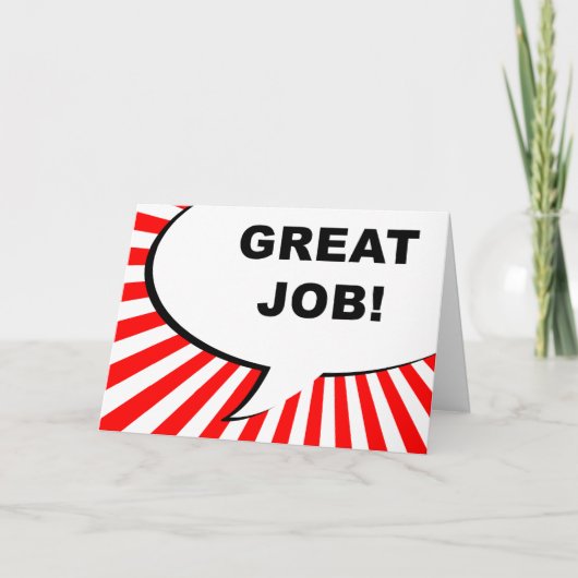 geweldig werk comic bubbel kaart (Voorkant)