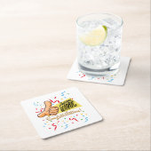 Geweldig werk gefeliciteerd vierkante kartonnen onderzetter (Insitu)