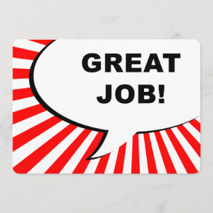 geweldig werk! komische bel kaart