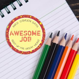 Geweldig Werk Persoonlijke Docenten Ronde Sticker