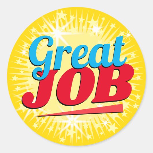 Geweldig werk sterren medewerker erkenning sticker (Voorkant)