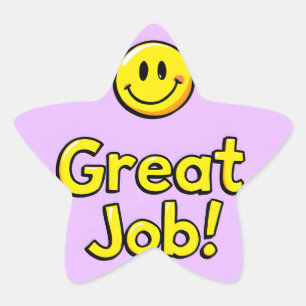 Geweldig werk vrolijk ster sticker