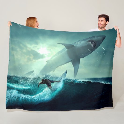 GEWELDIG WIT en SURFER Fleece Deken (In situ)