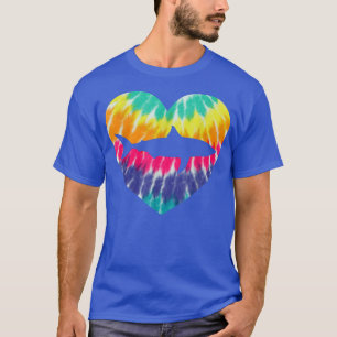 Geweldig, wit, hark met tanden, kleurenafdrukken v t-shirt