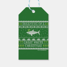 Geweldig witte kerst Groen Ugly Sweater Cadeaulabel