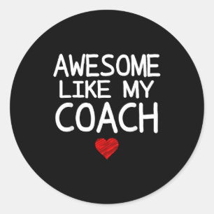 Geweldig zoals mijn coach hart grafisch voor Valen Ronde Sticker
