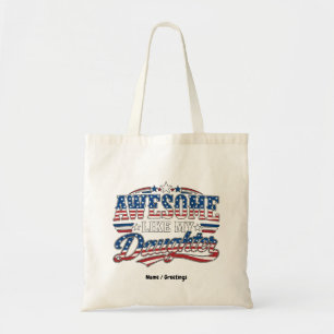 Geweldig zoals mijn dochter patriottisch ontwerp v tote bag