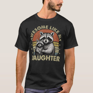 Geweldig zoals mijn dochter Retro mannen grappige  T-shirt