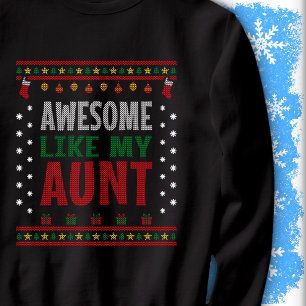 Geweldig zoals mijn tante Kersttrui Brei Look Trui