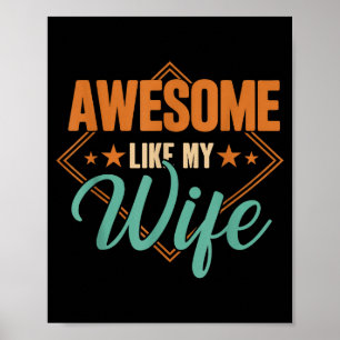 Geweldig zoals mijn vrouw Grappige vintage Vaderda Poster
