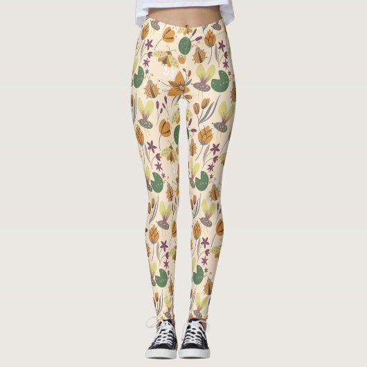 Geweldig zomerpatroon leggings (Voorkant)