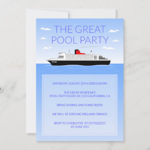 Geweldig zwembad feest kaart
