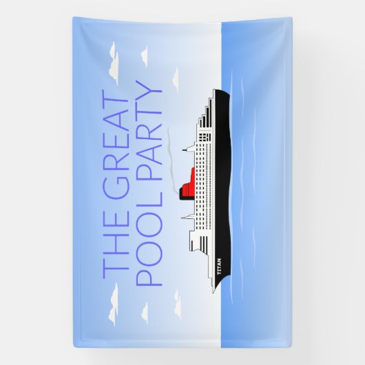 Geweldig zwembad feest spandoek (Verticaal)