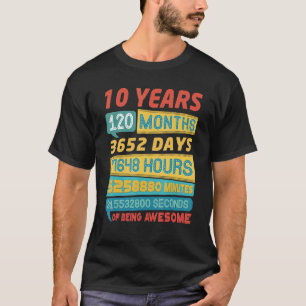 Geweldige 10 jaar oude Vintage 10e verjaardag T-shirt