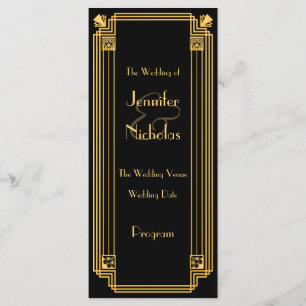 Geweldige 1920s Art Deco Geïnspireerd weddenschap Programma