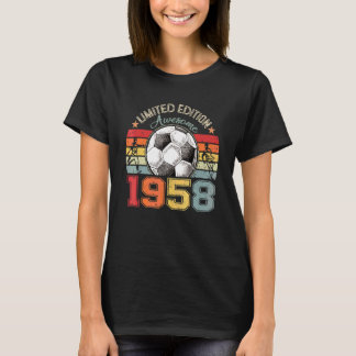 Geweldige 1958 64th Birthday Love Soccer Retro T-shirt