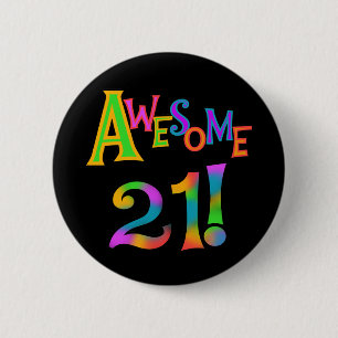 Geweldige 21 T-shirts en cadeautjes op zaterdag Ronde Button 5,7 Cm