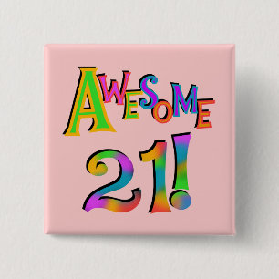 Geweldige 21 T-shirts en cadeautjes op zaterdag Vierkante Button 5,1 Cm