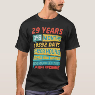 Geweldige 29 jaar oude Vintage 29e verjaardag T-shirt