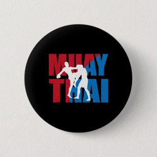 Geweldige 2 Muay Thai-vechter ontwerp kickbokser M Ronde Button 5,7 Cm
