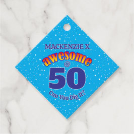 GEWELDIGE 50 Verjaardag LICHTBLAUW Bedankjes Labels