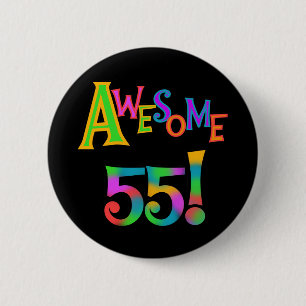 Geweldige 55 T-shirts en cadeautjes Ronde Button 5,7 Cm