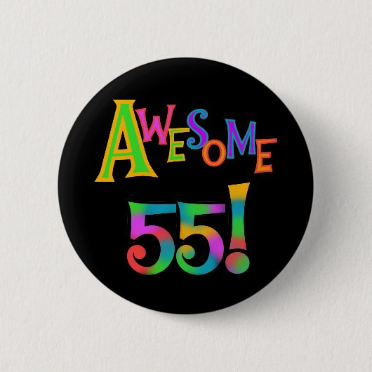 Geweldige 55 T-shirts en cadeautjes Ronde Button 5,7 Cm (Voorkant)