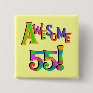 Geweldige 55 T-shirts en cadeautjes Vierkante Button 5,1 Cm