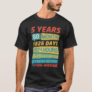 Geweldige 5 jaar oude Vintage 5e verjaardag T-shirt