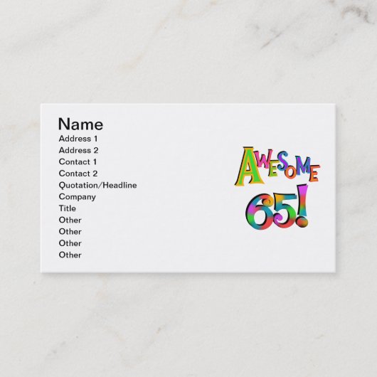 Geweldige 65 overhemden en geschenken visitekaartje (Voorkant)